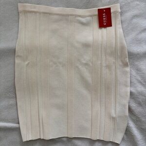 GUESS Ivory Bodycon Ribbed Pencil Skirt with TAG